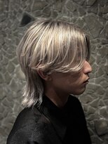 メンズサロン ガウディ 三宮店(men's salon Gaudi)&nbsp;メンズロングウルフカット×ブリーチハイトーンデザインカラー