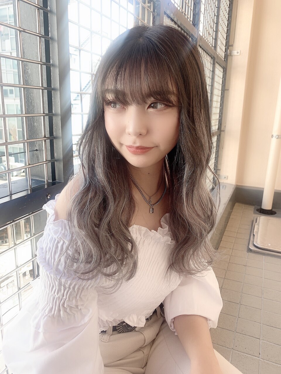 ココアグレージュ×シルバーアッシュ#シールエクステ#小顔ヘア