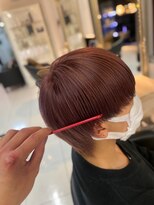 アイズ 海老名(AIZU) ワインレッドカラー艶カラーメンズマッシュ韓国風ヘア