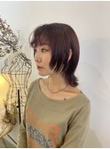 マッシュウルフと前髪パーマで個性派おしゃれ〇