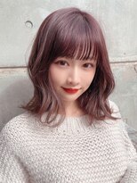 サロウィンフレンテ 新宿三丁目(SALOWIN Frente)&nbsp;石塚／韓国風外ハネウェーブピンクブラウンボブ10代20代30代新宿