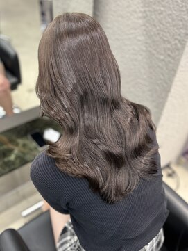 ペレ 栄店(PELE) デザインカラー/レイヤーカット/ウェットヘア/オリーブベージュ