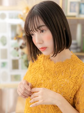 カバーヘア ブリス 大宮西口(COVER HAIR bliss) 大人可愛いシースルーバング小顔ぱっつんボブc5大宮20代30代40代