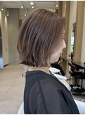 表参道酸性ストレートパーマ艶髪ショート梅雨対策グレージュ40代