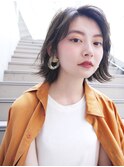 大人かっこいい暗髪外ハネボブ