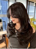 ロング顔周りレイヤー大人ガーリー似合わせカット_ba577931