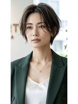 ムル 大口(muru) ビジネスに映える黒髪ハンサムショート