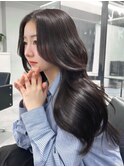 ワンホンレイヤー顔まわり韓国ロングレイヤー