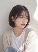 ワンレン×ナチュラルボブ×ダークグレージュ20代30代池袋