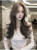 韓国風レイヤーカット/レイヤーウルフ/ハッシュカット/顔周り