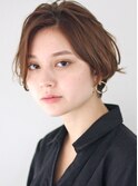 耳掛け　前下がり　ショートボブ　手入れ簡単　30代　40代　50代