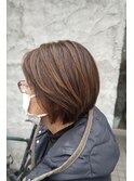 白髪染めでも栗色ショートレイヤー