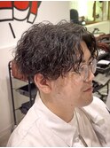 波巻きパーマメンズツイストスパイラルパーマツーブロック