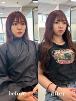 リリー(Lilley)&nbsp;【lilley 稲永麻衣】エクステ+ブリーチなしカラー+天神韓国ヘア