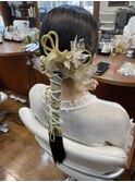 お着物 ヘアセット ローポニー