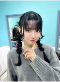 みつあみアレンジ アイドル前髪 カチモリ ヘアメ