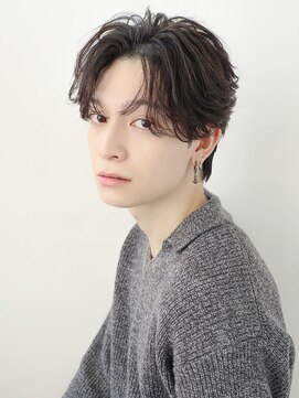 オーシャントーキョー 原宿(OCEAN TOKYO) 韓国ヘアカルマパーマコンマバングセンターパート黒髪ニュアンス