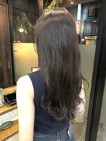 リノナ(Linona)&nbsp;やわらかミディアムワンカールパーマカーキグレージュ前髪錦糸町