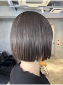 レディースショートミニボブ切りっぱなしボブショコラブラウン