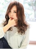■ピンクグレージュ抜け感かきあげバングM.SLASHたまプラーザ3-2