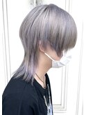 ハイトーン/シルバーグレー/パープル/ウルフカット/個性的