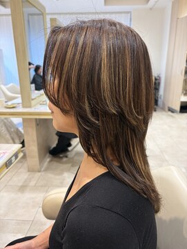 アッシュ 仙川店(Ash) 30代40代50代脱白髪染めウルフレイヤー白髪ぼかしハイライト
