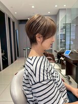 アース 栄店(HAIR&MAKE EARTH)&nbsp;earthショートレイヤーボブミルクティー丸みショートボブ