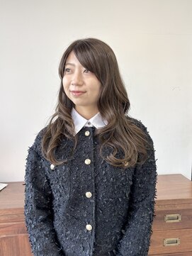 ヘアー アイス 御器所本店(HAIR ICI) 卒業式カラーブリーチなしオリーブベージュレイヤーカット