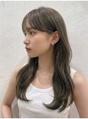 くびれレイヤー/オリーブベージュ/顔周り/シースルー/恵比寿