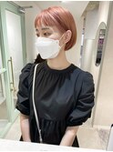 オレンジベージュ×耳掛けショート/HAZEL