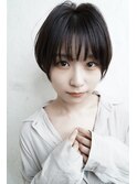 小顔マッシュショートボブ/ハンサムショート黒髪アッシュ/錦糸町