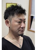 ツーブロックショートアップバング
