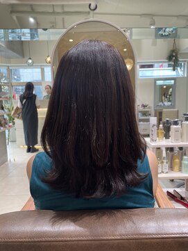 フォルテ 横浜店(FORTE) ロングヘア、グレージュカラー、ココアベージュ、黒髪縮毛