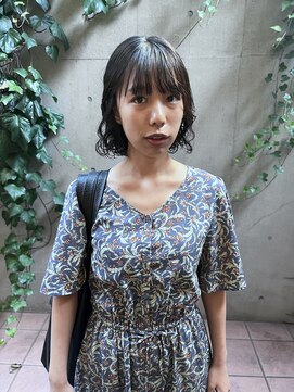 ジェノ(JENO by apish) ボブのミックスパーマ！グレージュカラー！斜めバング！