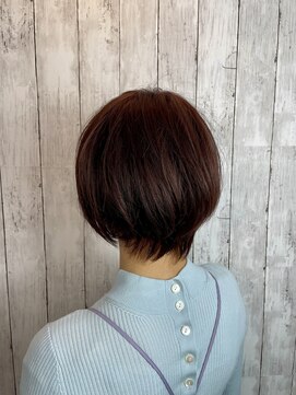 ビューティドレッセヤマノ 池袋パルコ(Beauty Dresse YAMANO) 【白髪ぼかしハイライト】【ショートボブ】レッドブラウンカラー
