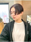 刈り上げ、センターパート、ハンサムショート、ラベンダー