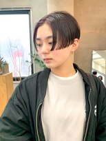 テトヘアー(teto hair) 刈り上げ、センターパート、ハンサムショート、ラベンダー