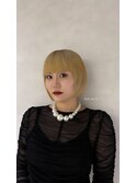 ミニボブ/ハイトーンボブ/ぱっつん前髪/前髪カット