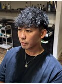 ベリーショート/ダークアッシュ/ニュアンスパーマ/韓国マッシュ