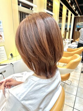 クオリス 上板橋店(QUALIS) 30代40代大人可愛い髪質改善カラーオレンジグレージュ透明感