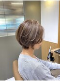 ハイライト+ショートボブ