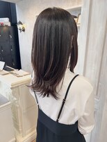 キャアリー(Caary)&nbsp;福山美容室caary 顔まわりレイヤーロング透明感ブラウン30代40代