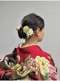 卒業式袴着付けヘアセット◎大人華やかシニヨンヘア