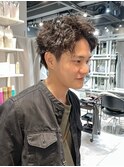 ショートスパイラル無造作パーマ メンズビジネス