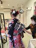 成人式　ヘアセット+メイク+着付け￥28000