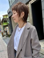 ブラウン(Brown) ショートバングレイヤー
