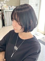 ヘアメイク ミチ 富田店(HAIRMAKE MICHI)&nbsp;大人可愛い 丸みボブ 暗髪 グレージュ 透明感 透け感 艶髪