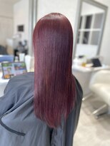 ヴィフ ヘアアンドデザイン(Vif hair&design)&nbsp;ブリーチなしカシスピンク×ストレートレイヤーロング