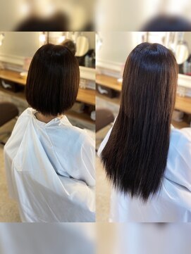 ヘアメイクサロン ゼロ(ZERO) Before→After★シールエクステ80枚ロングヘア★