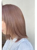 ぷつっとボブと大人のくすみピンク